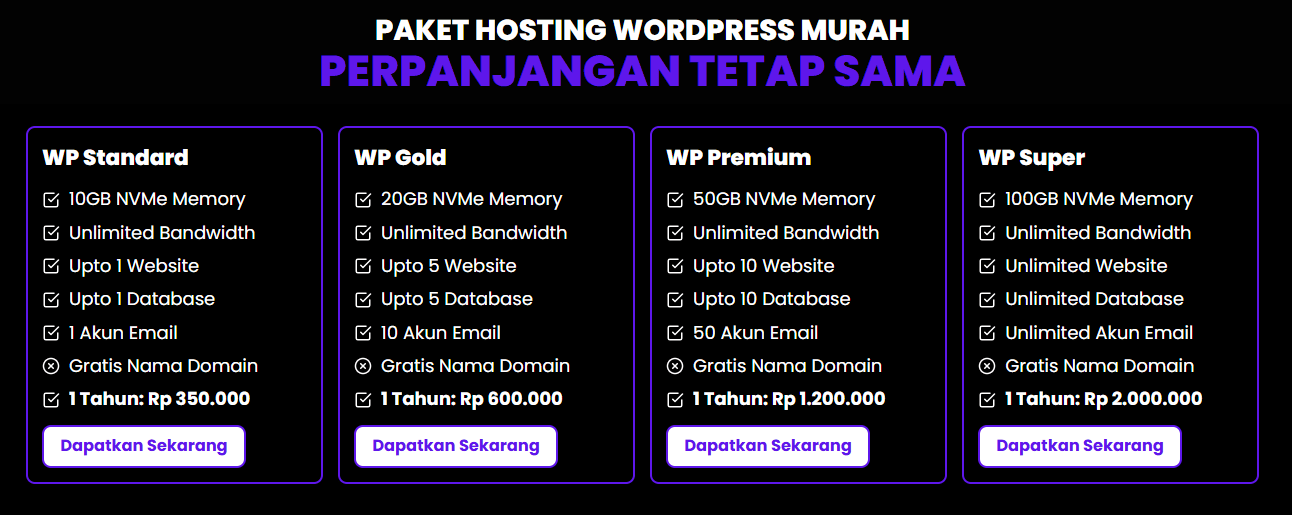 hosting wordpress murah